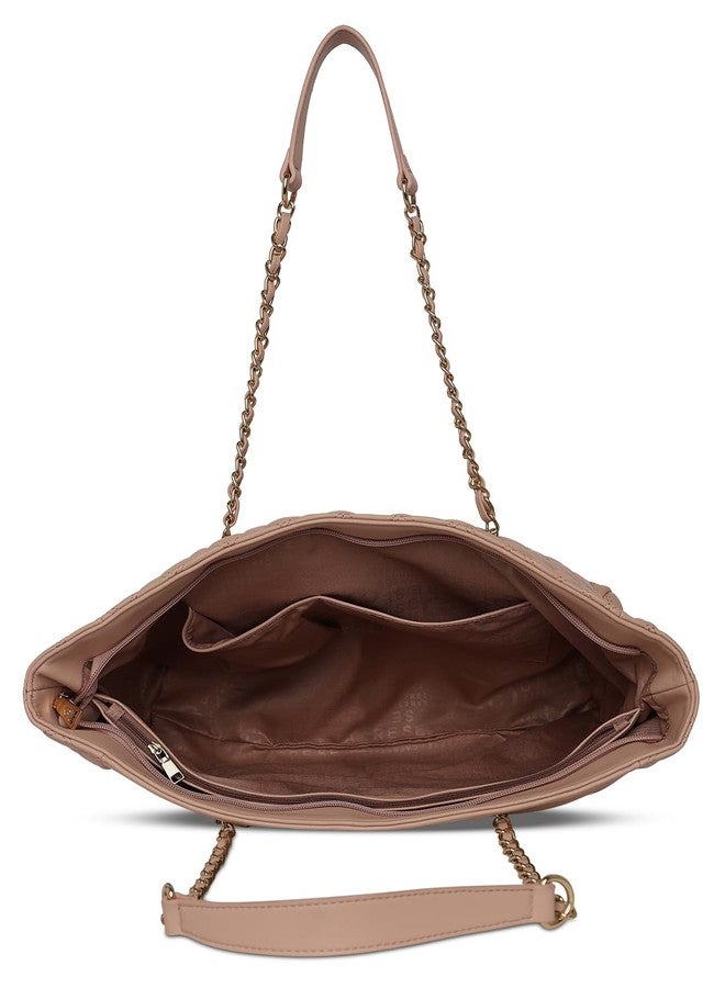 كابريس حقيبة يد كبيرة من الجلد الصناعي بنقشة مربعات من كابريس كادي، لون وردي فاتح - Image 3